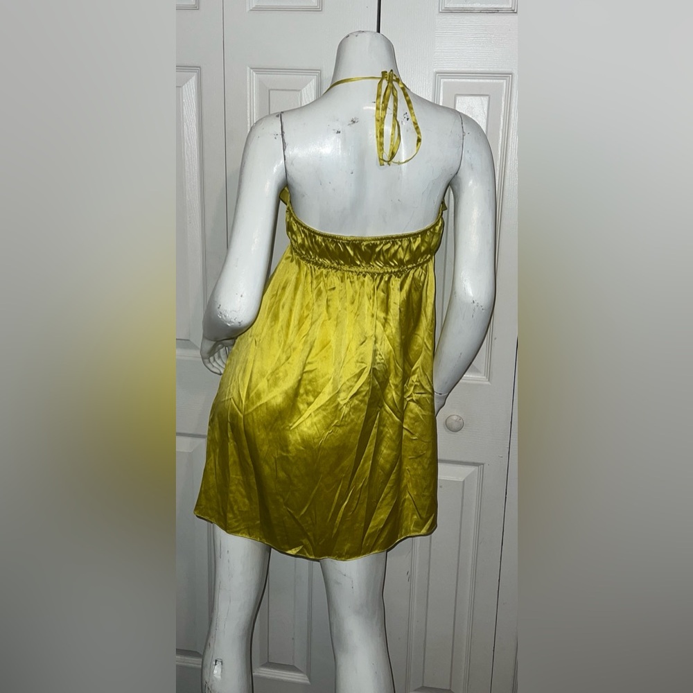 Marciano Light Yellow Silk Blend Slip Mini Dress - Picture 2 of 5